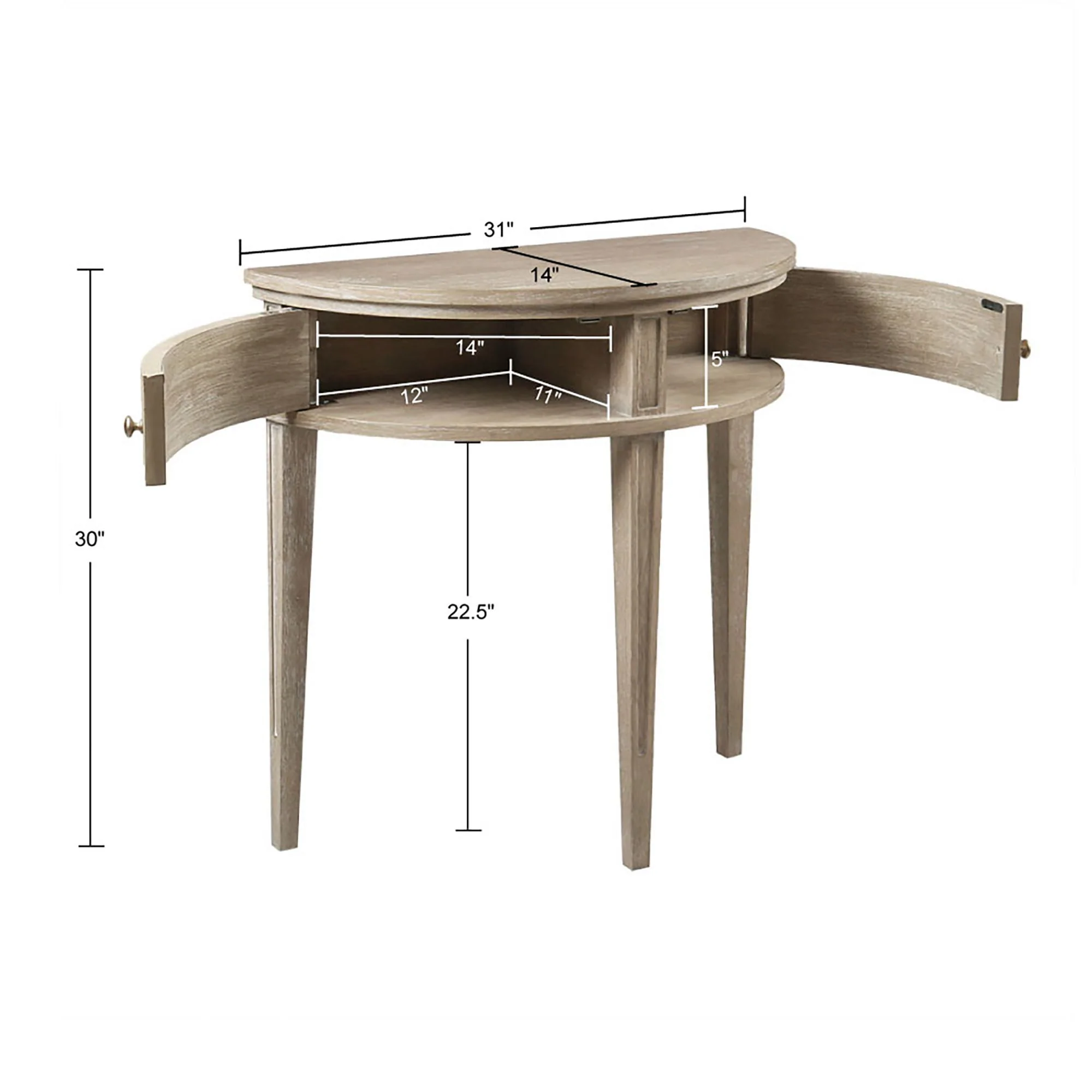 Vintage Inspired Storage Console Table With Fluted Doors - Image 3