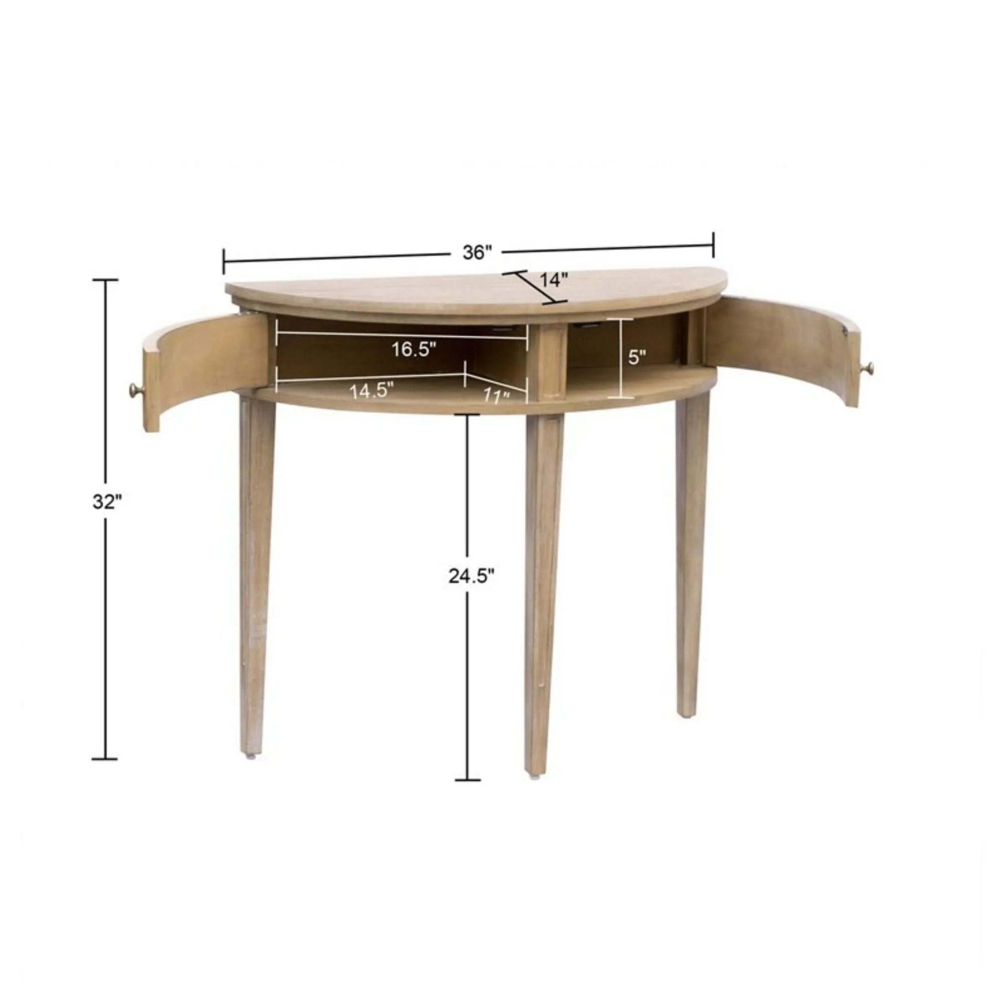 Vintage Inspired Storage Console Table With Fluted Doors - Image 5