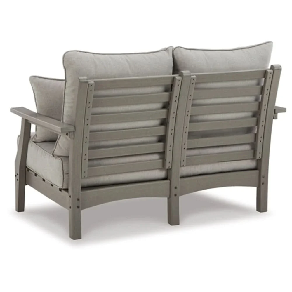 Visola Gray Outdoor Living Room Sofa and Loveseat Set with Nuvella Fabric - Image 10
