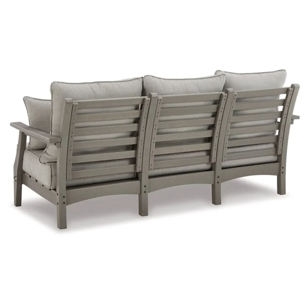 Visola Gray Outdoor Living Room Sofa and Loveseat Set with Nuvella Fabric - Image 9