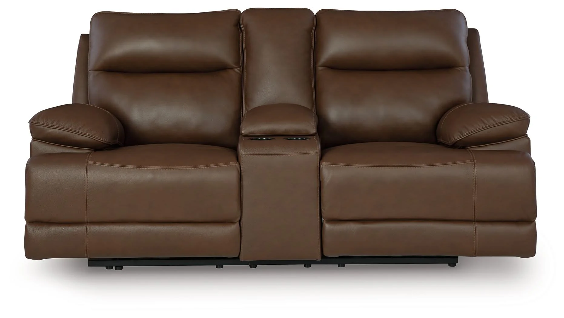 Vonryan - Power Reclining Loveseat With Console / Adj Headrest - Tobacco - Image 2