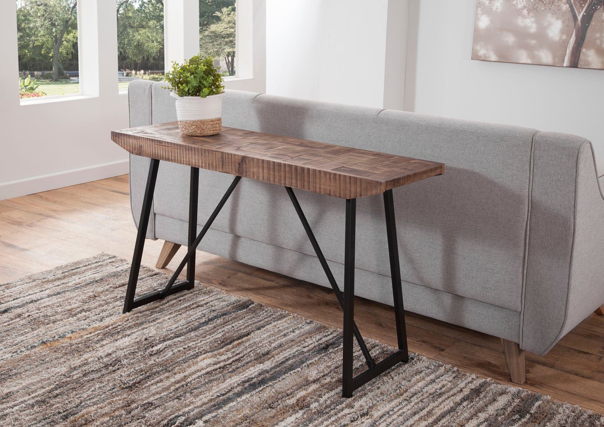 Walden - Parquet Sofa Table - Brown - Image 2