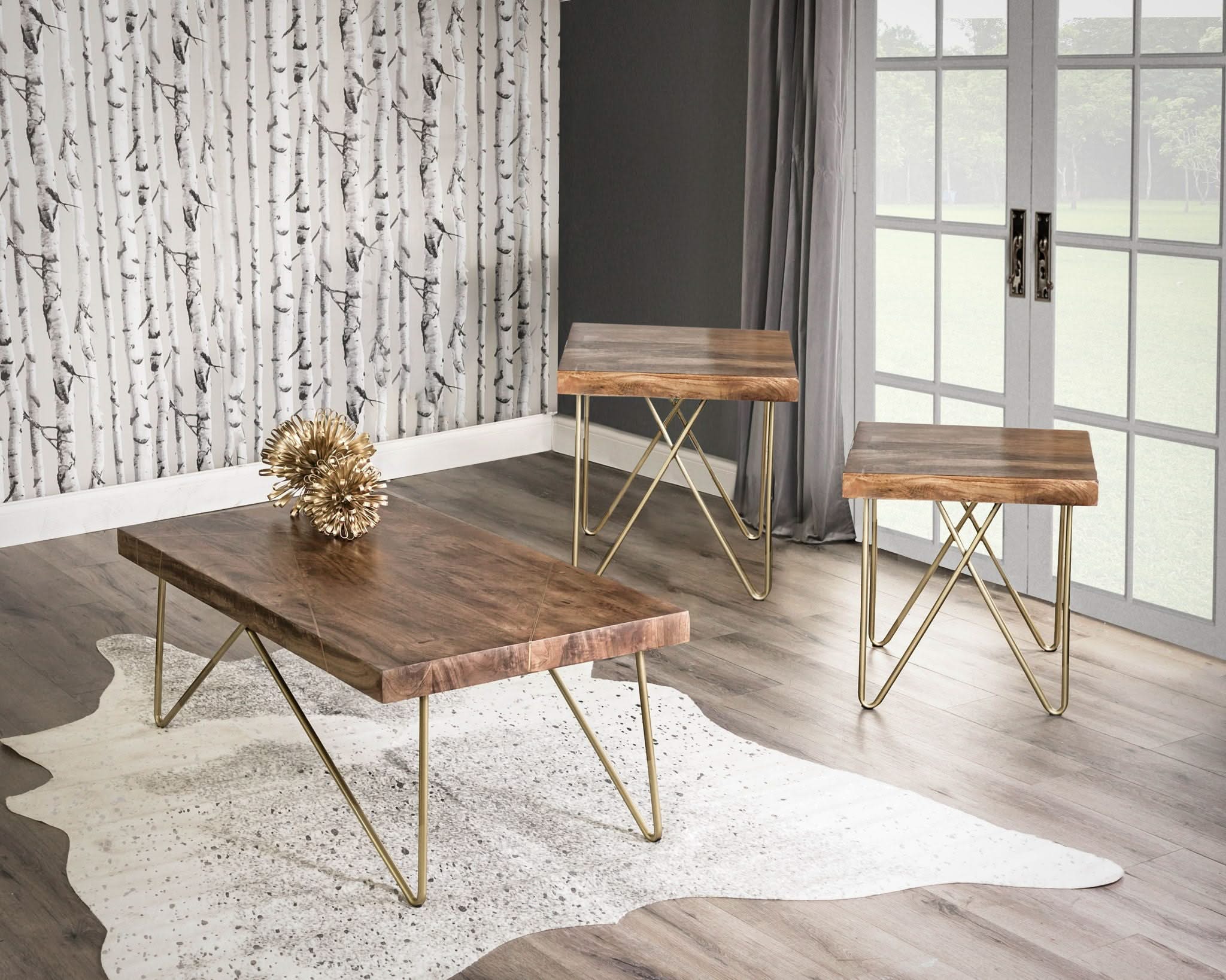 Walter - 3 Piece Table Set - Brown - Image 2
