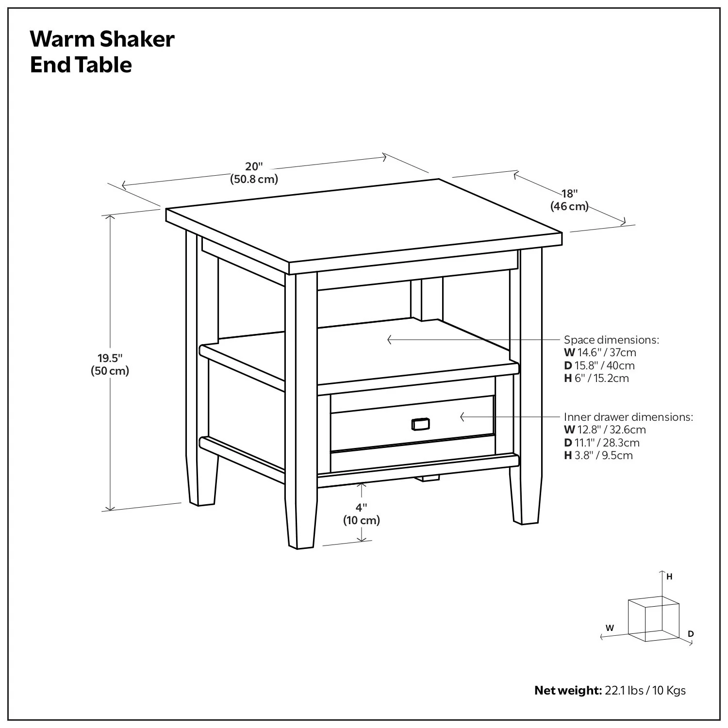 Warm Shaker - End Table - Image 4
