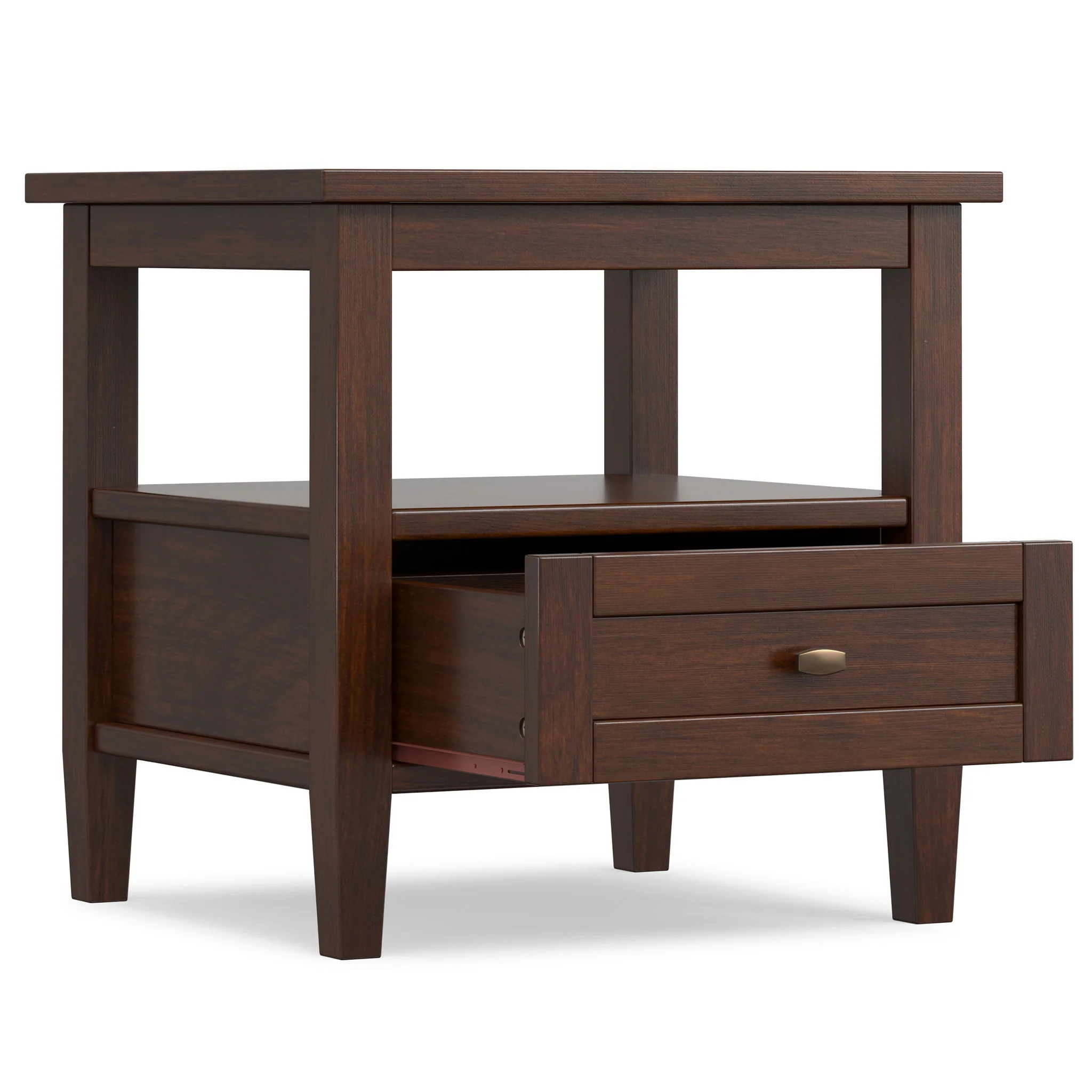 Warm Shaker - End Table With Smooth Drawer Storage - Brown - Image 3