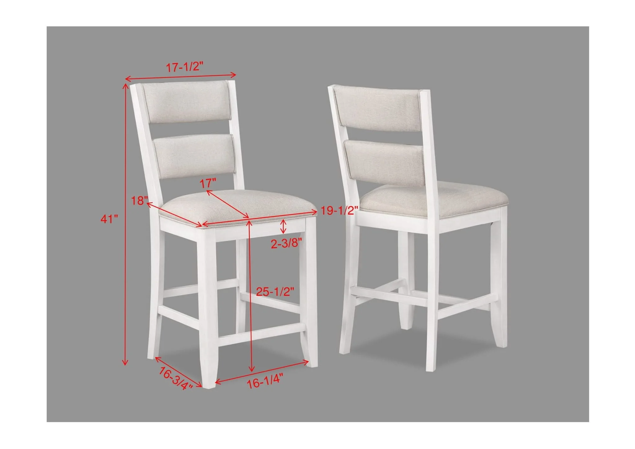 Wendy - Counter Height Chair (Set of 2) - White / Beige - Image 3
