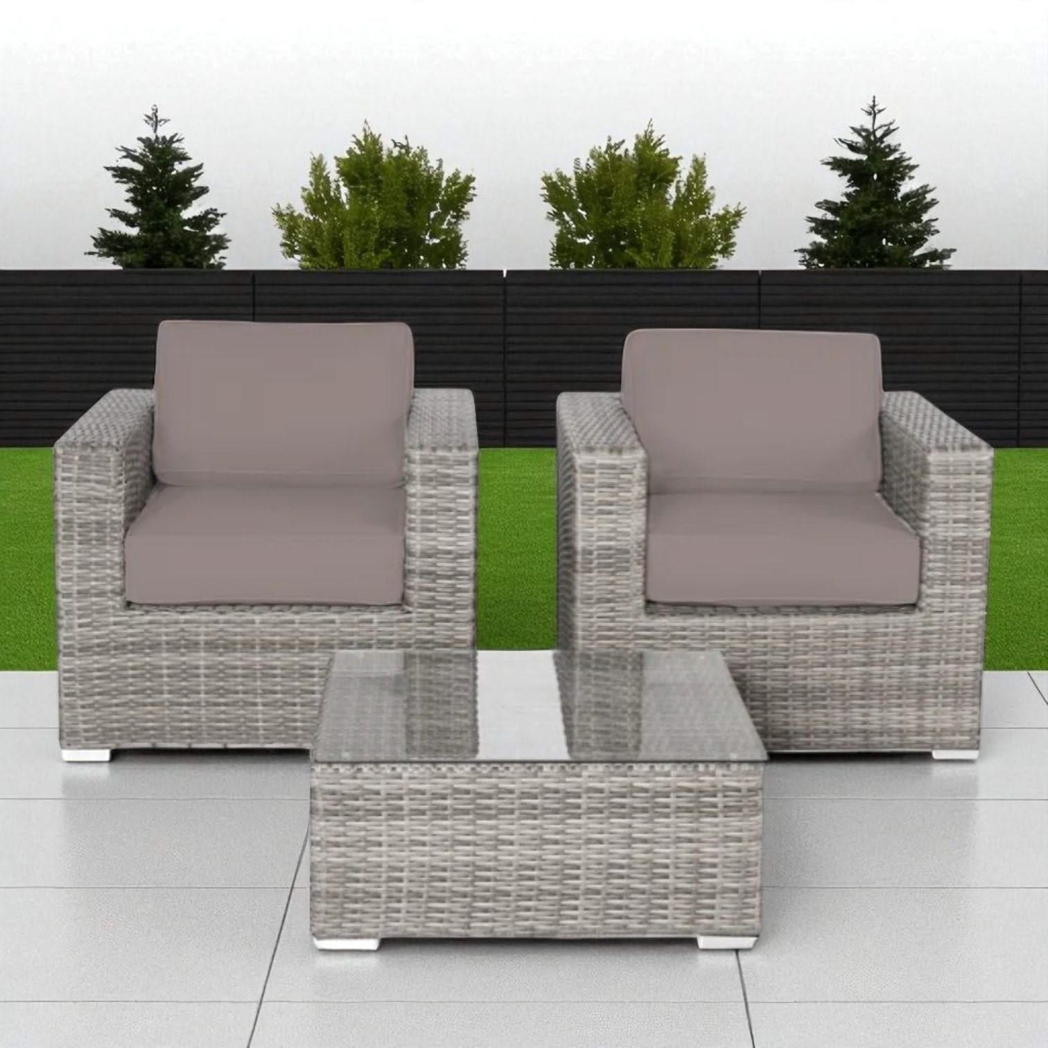 Wicker Seating Group Set With Table And Cushions - Image 13