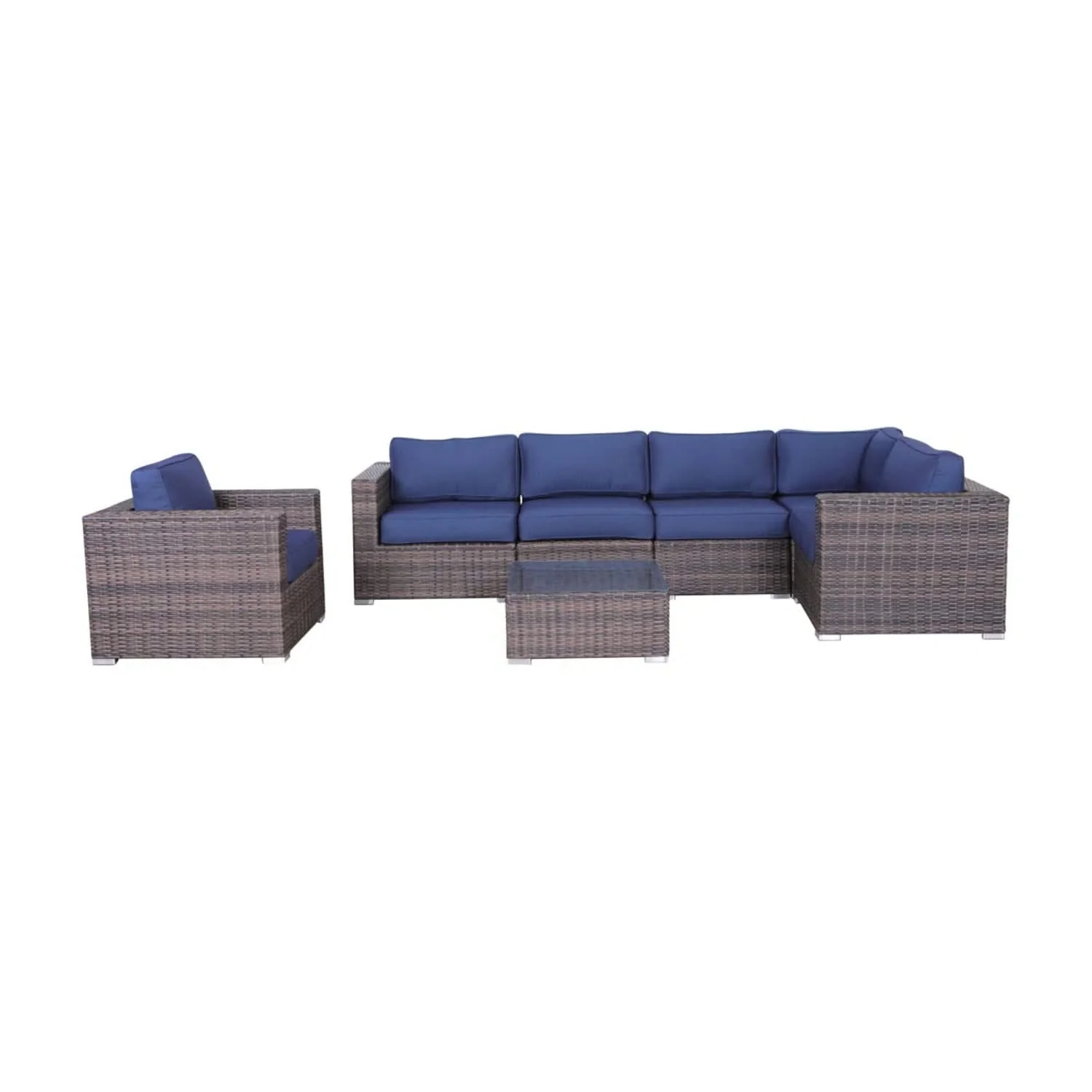Wicker Seating Group Set With Table And Cushions - Image 18
