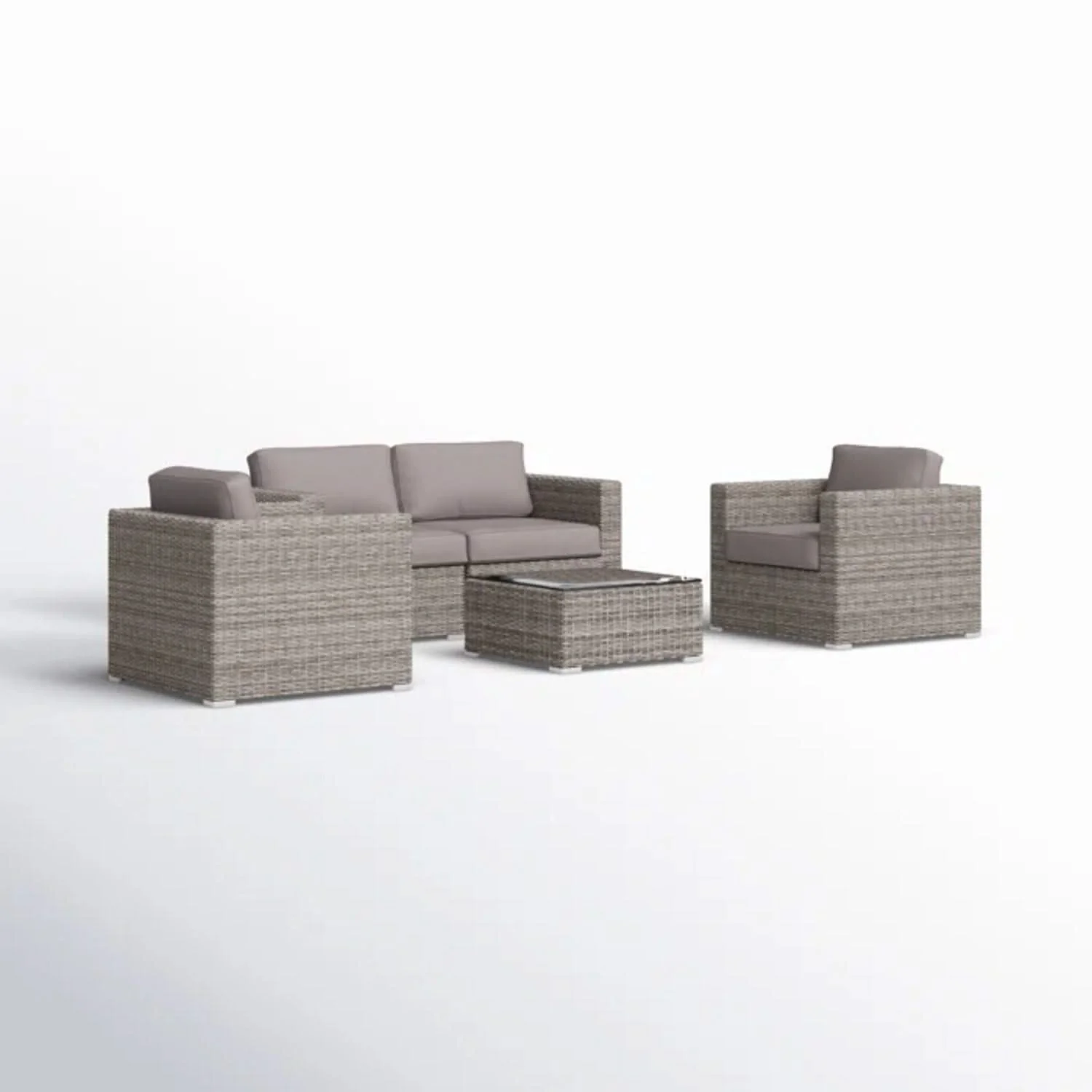 Wicker Seating Group Set With Table And Cushions - Image 27