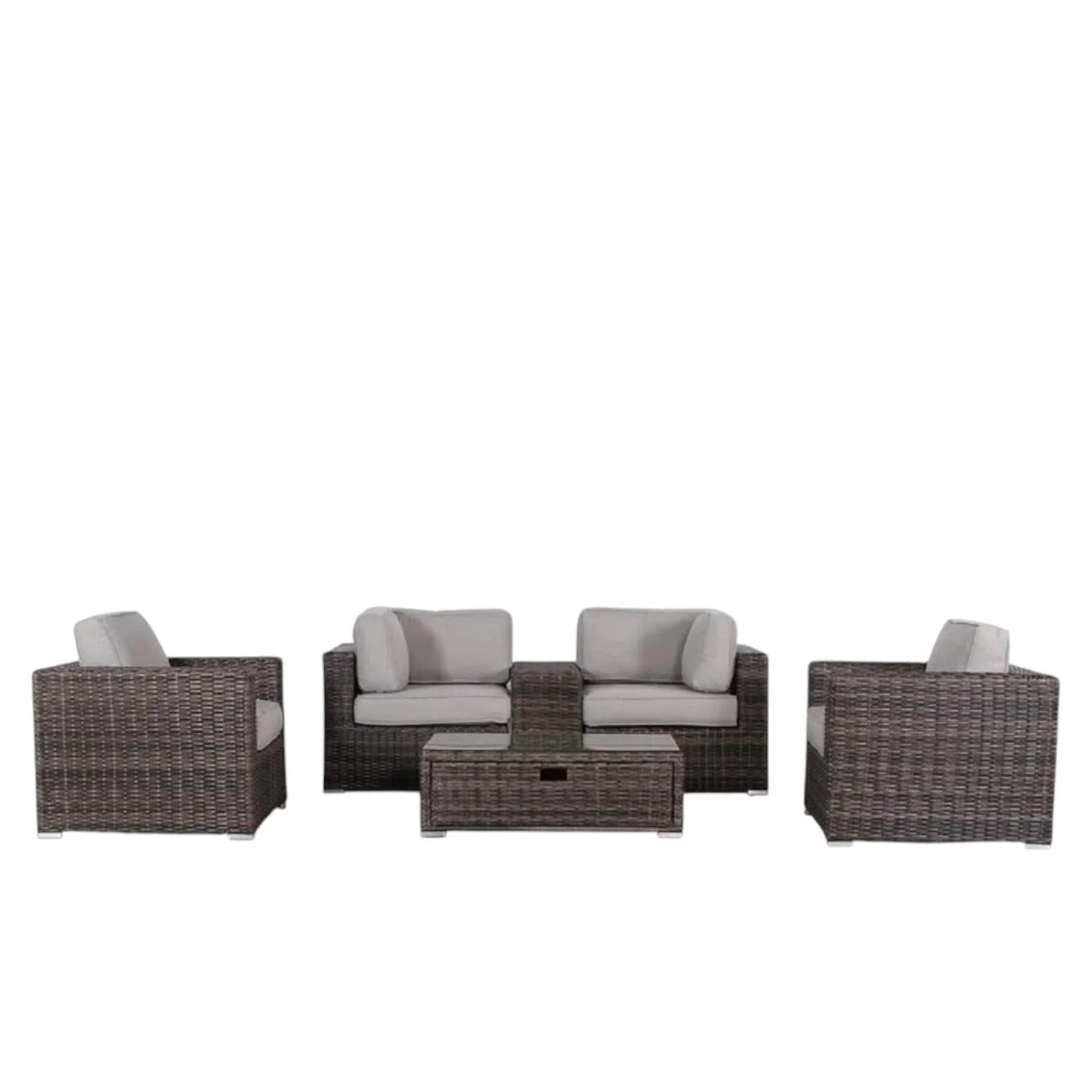 Wicker Seating Group Set With Table And Cushions - Image 3