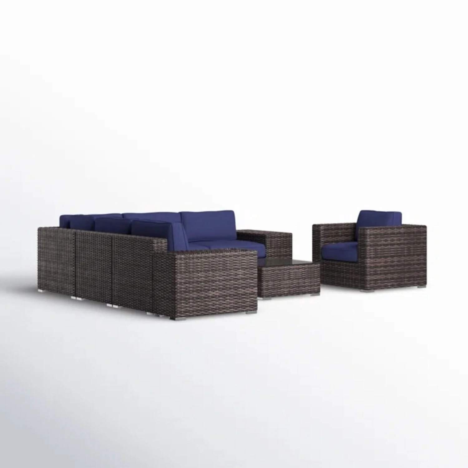 Wicker Seating Group Set With Table And Cushions - Image 33