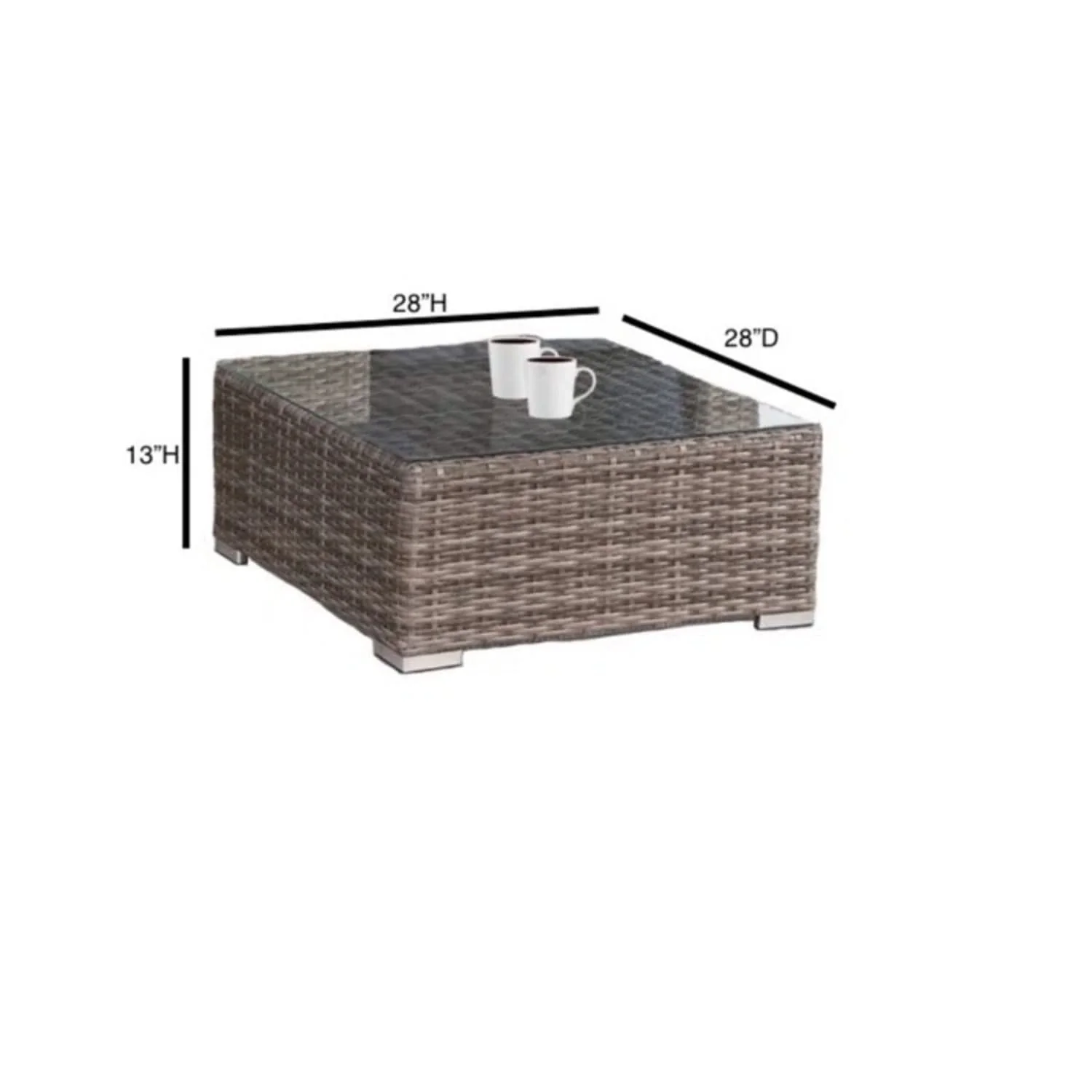 Wicker Seating Group Set With Table And Cushions - Image 34