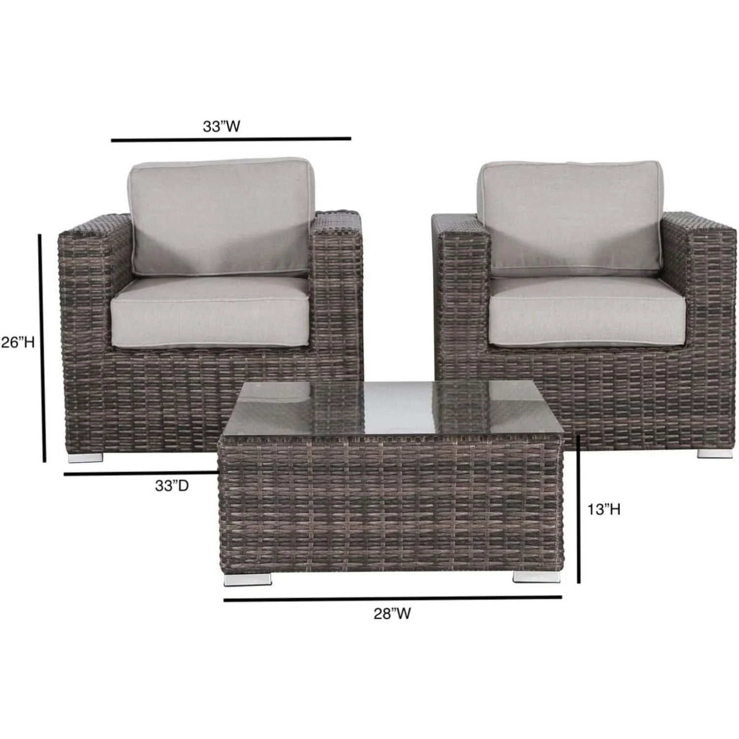 Wicker Seating Group Set With Table And Cushions - Image 37