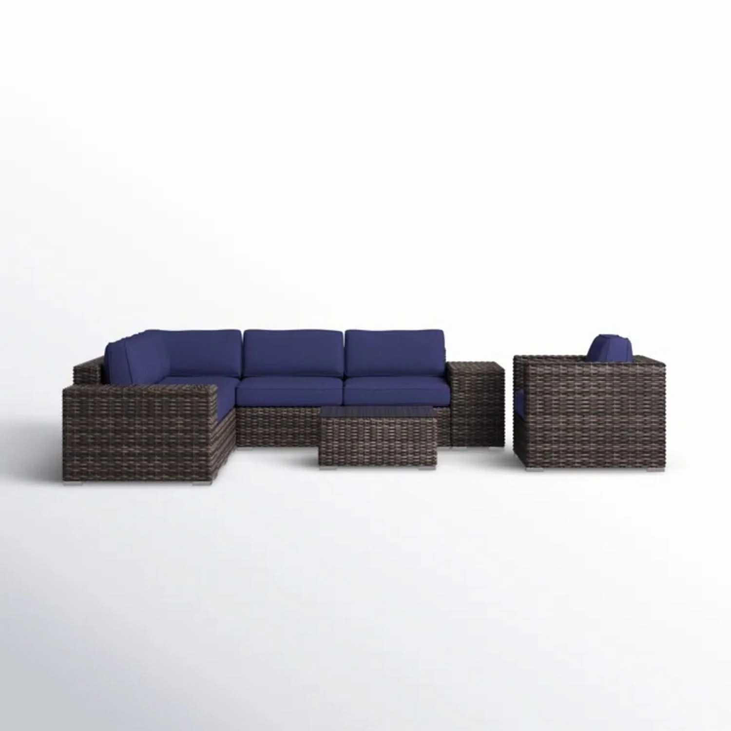 Wicker Seating Group Set With Table And Cushions - Image 4