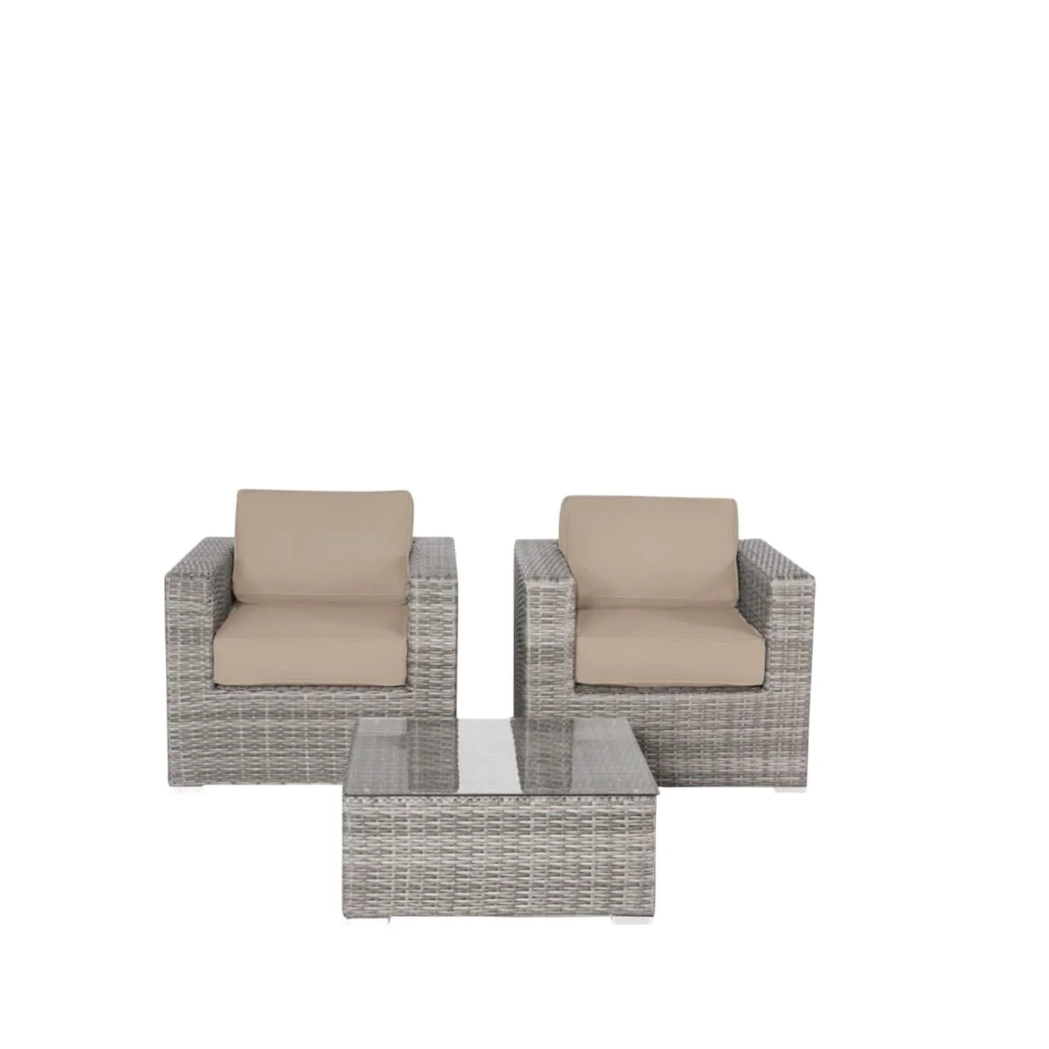 Wicker Seating Group Set With Table And Cushions - Image 6