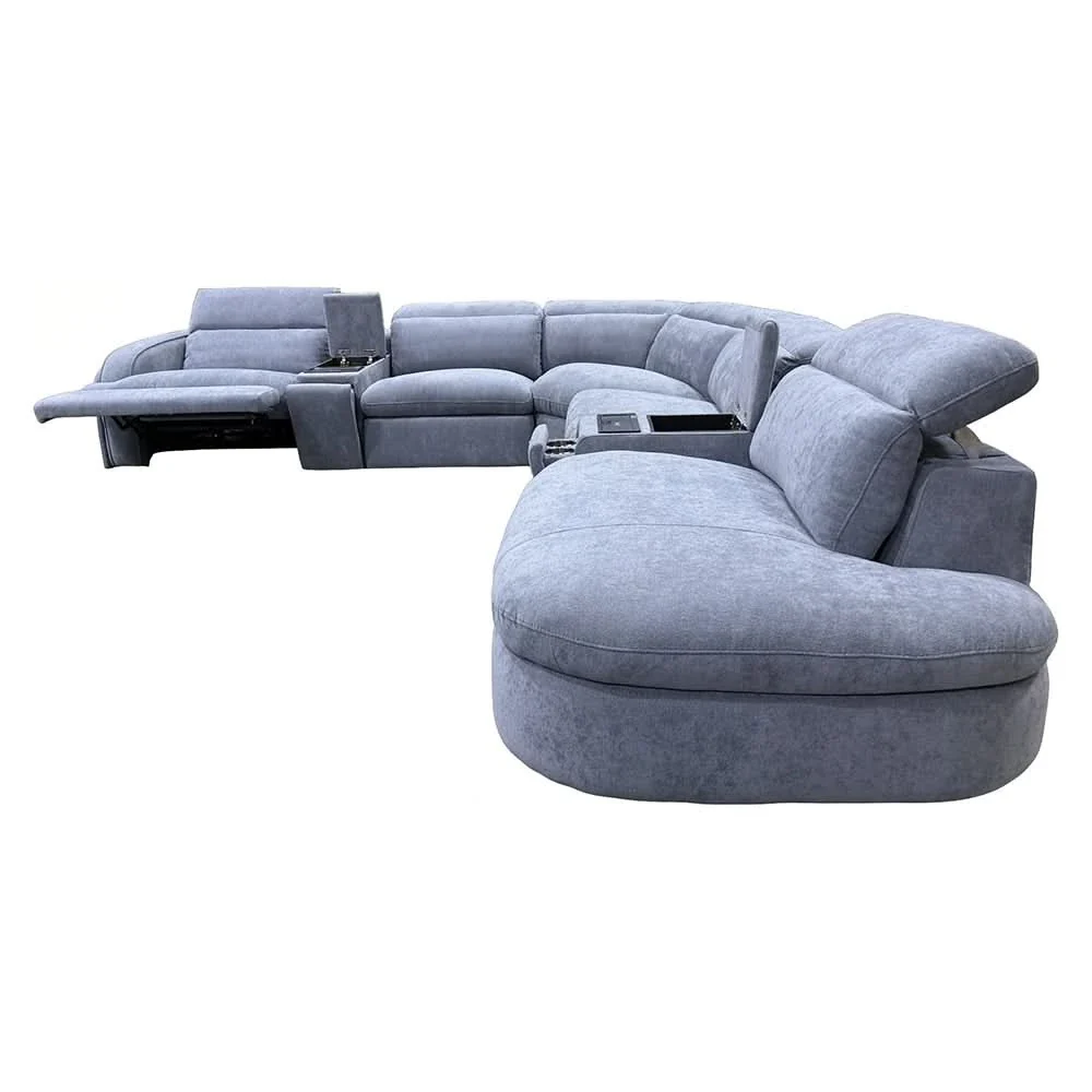 Willow Slate 7PC Power Headrest Sectional with Modular Design & Ultimate Comfort - Image 5