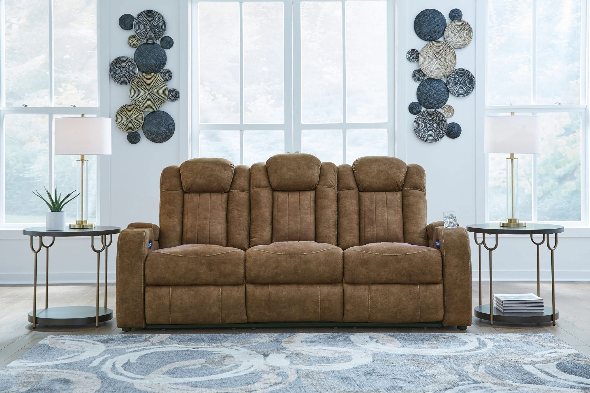 Wolfridge - Power Reclining Sofa With Adj Headrest - Brindle - Image 3