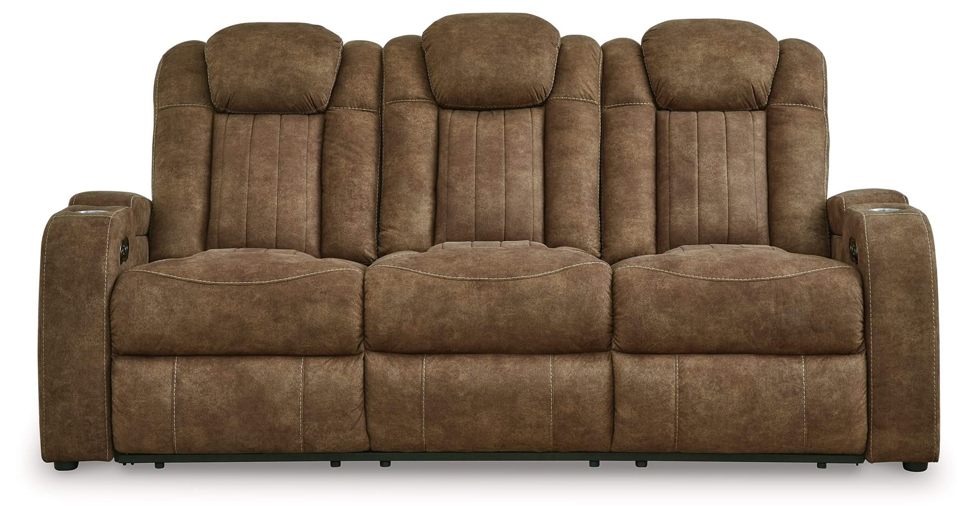 Wolfridge - Power Reclining Sofa With Adj Headrest - Brindle - Image 4