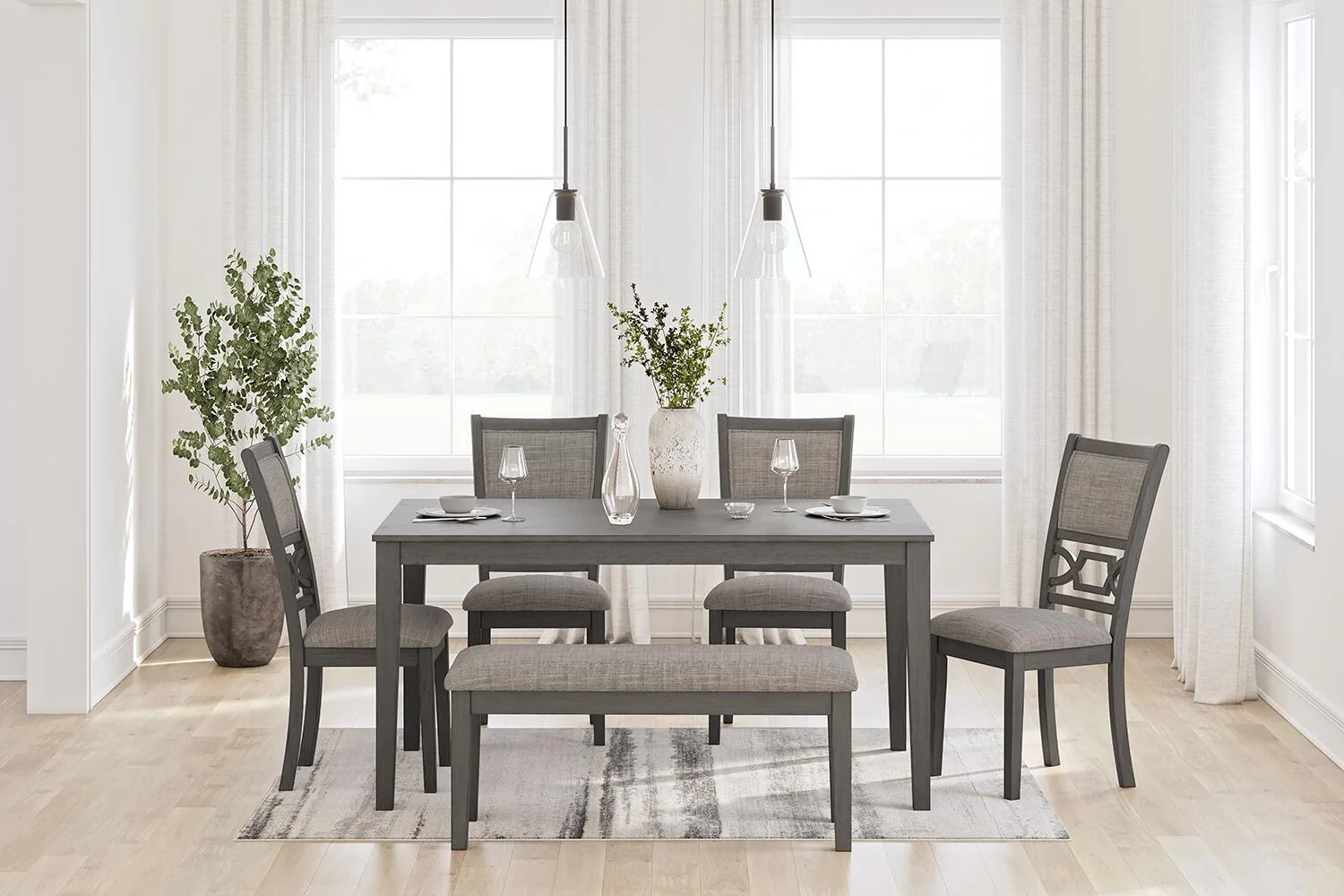 Wrenning - Dining Room Table Set (Set of 6) - Gray - Image 3