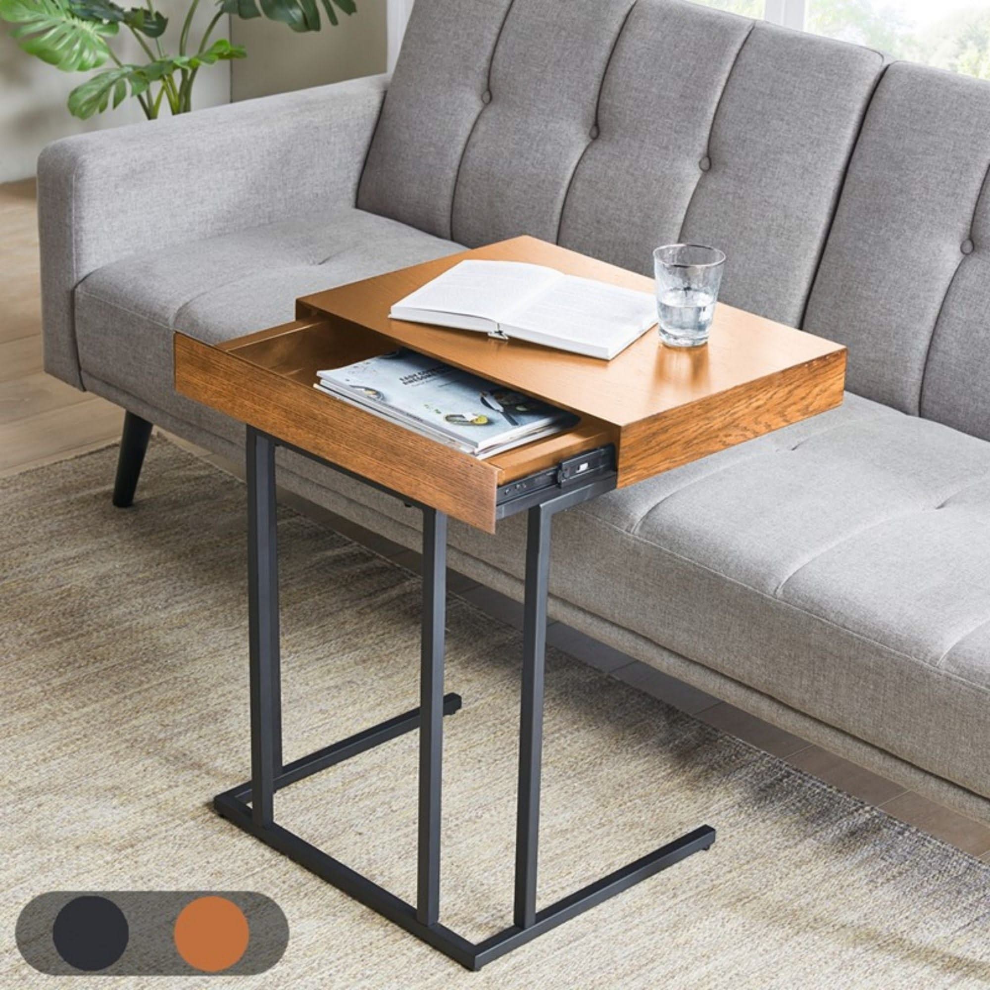 Wynn - Pull Up Table With Storage Compartment - Pecan - Image 2