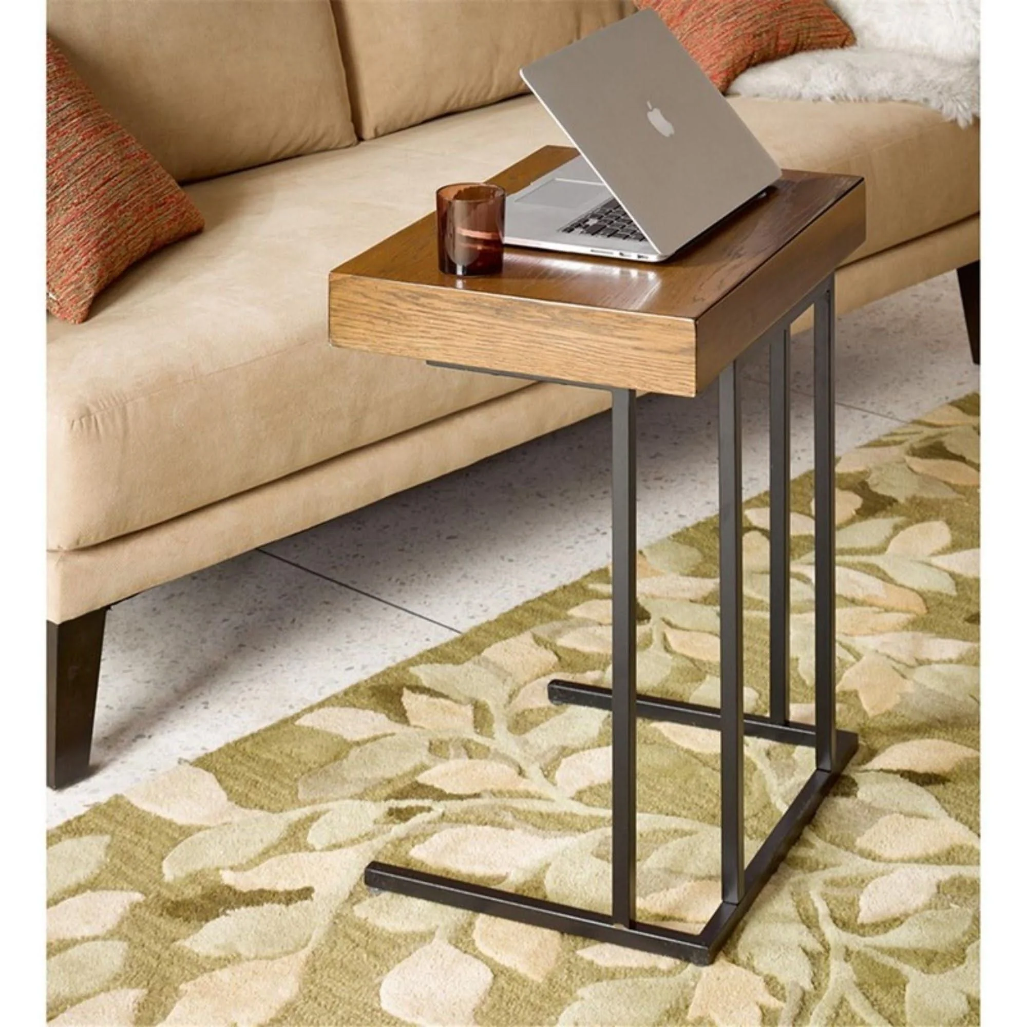 Wynn - Pull Up Table With Storage Compartment - Pecan - Image 3