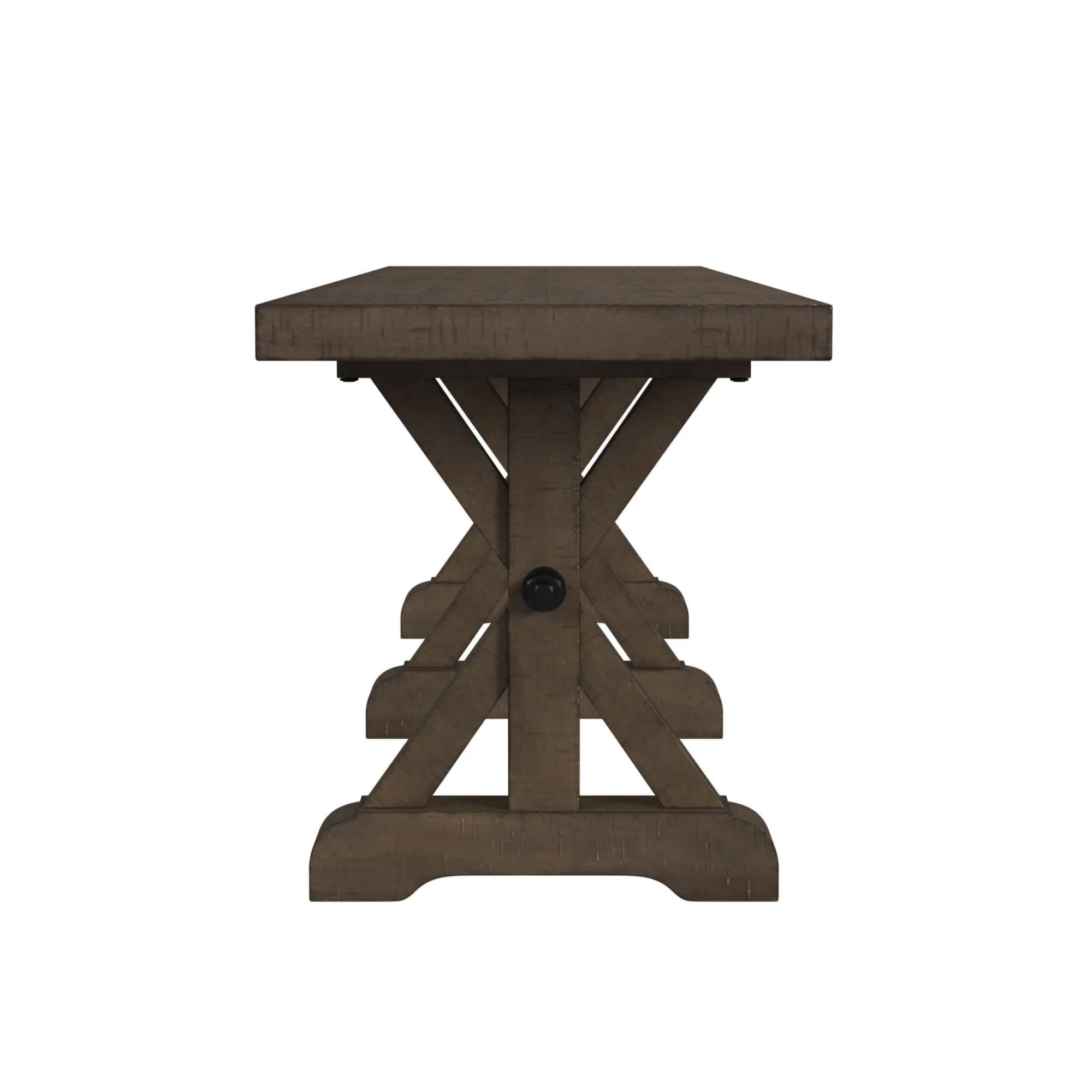 Yellowstone - Dining Bench With Metal Bar Cross - Medium Brown - Image 2