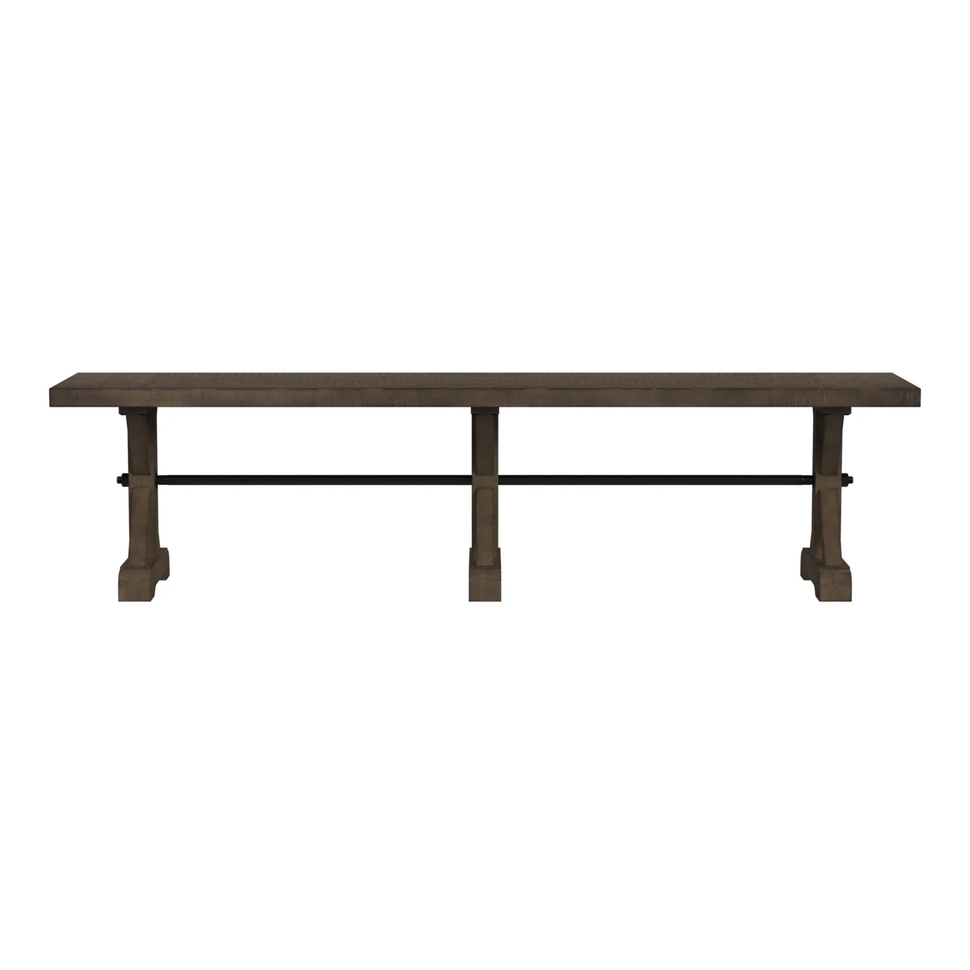Yellowstone - Dining Bench With Metal Bar Cross - Medium Brown - Image 4