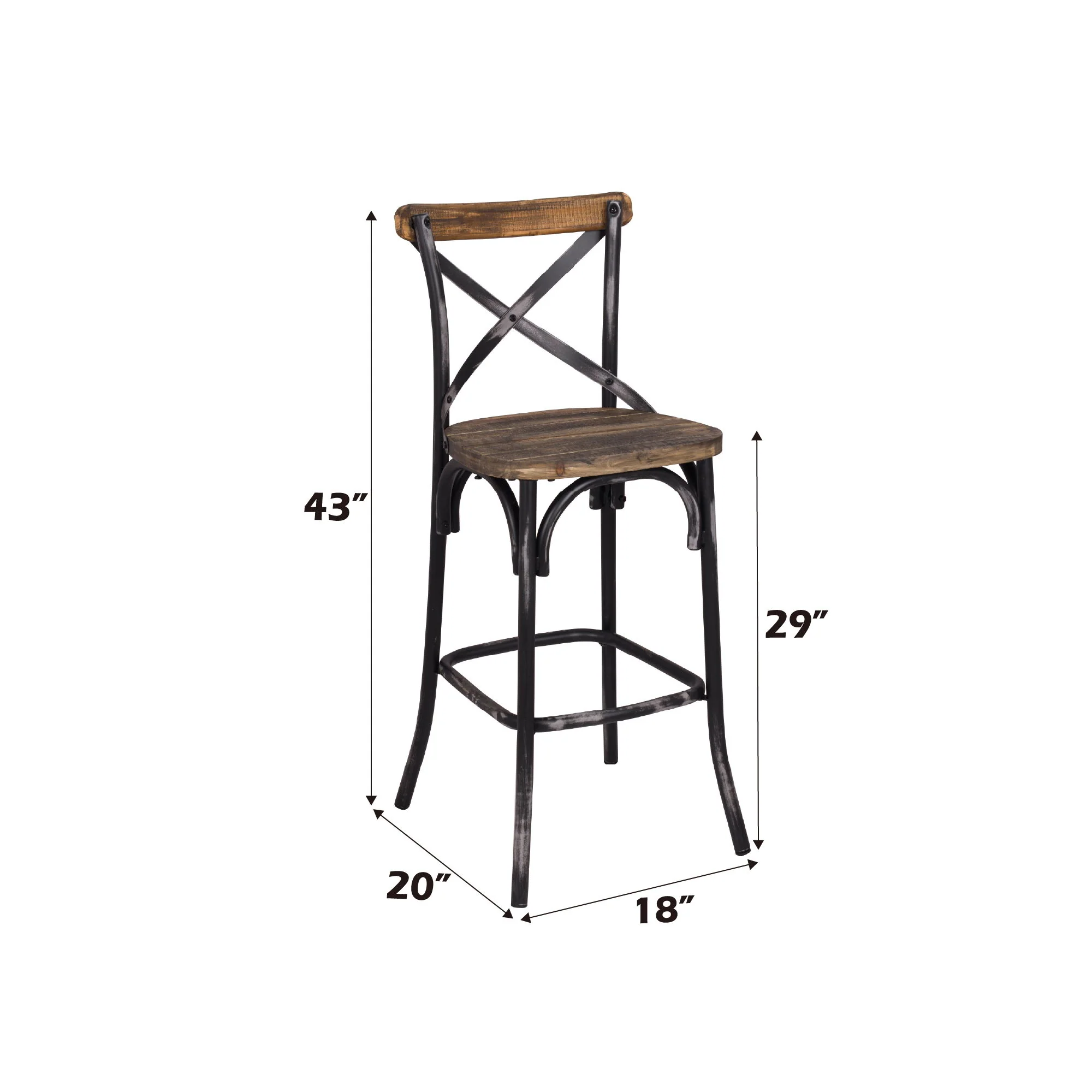 Zaire - Bar Chair - Black / Oak - Image 2
