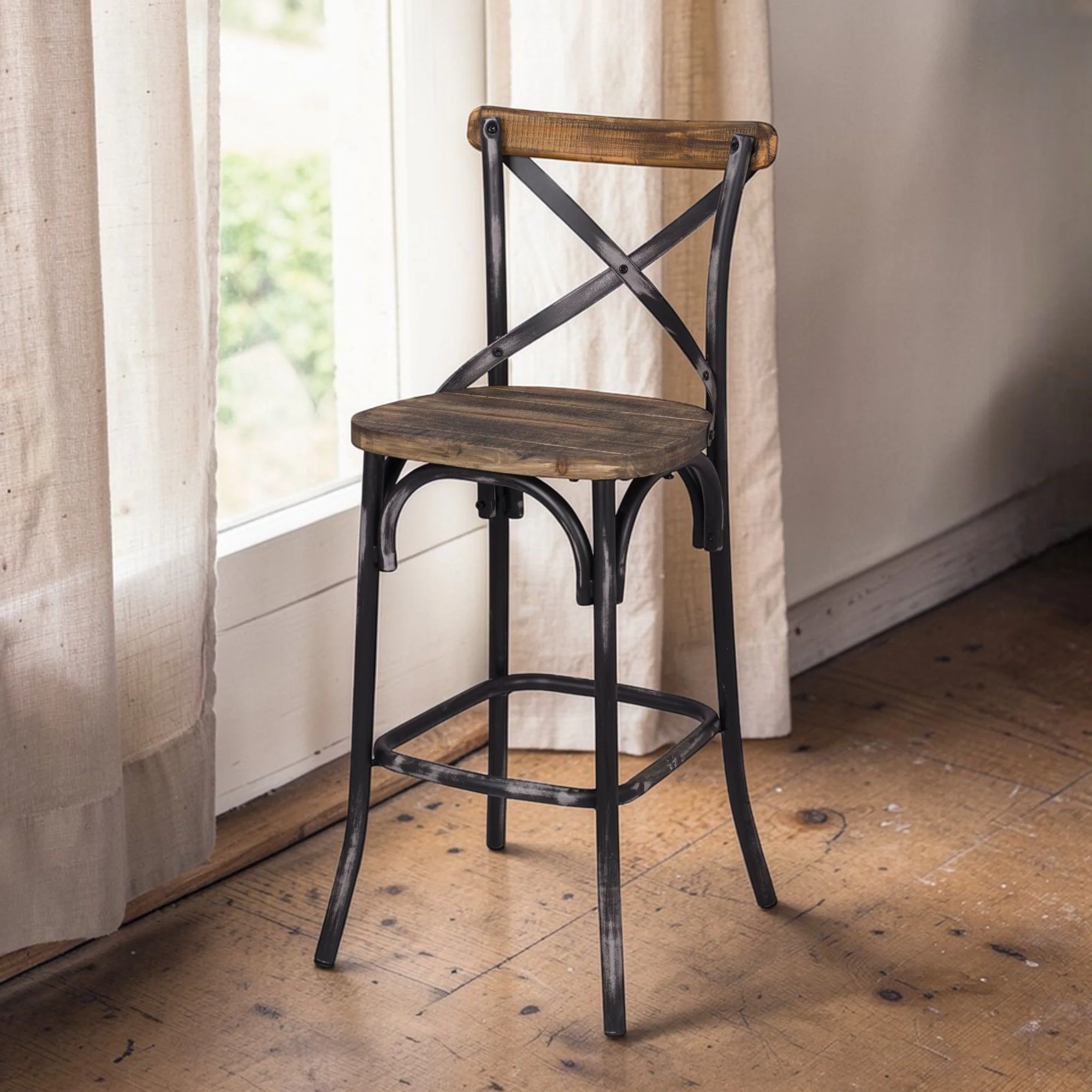 Zaire - Bar Chair - Black / Oak - Image 4