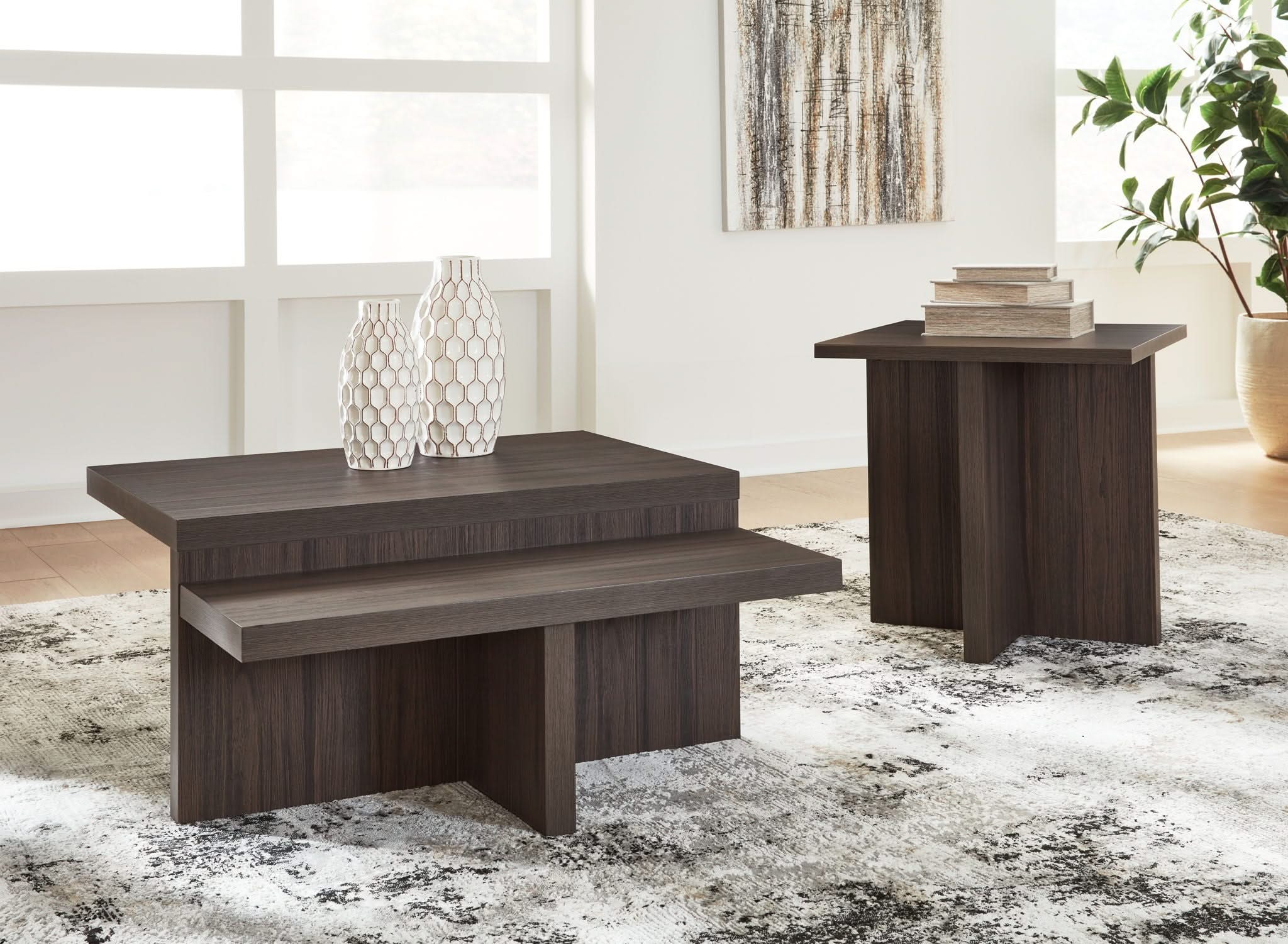Zendex - Occasional Table Set (Set of 2) - Brown - Image 3